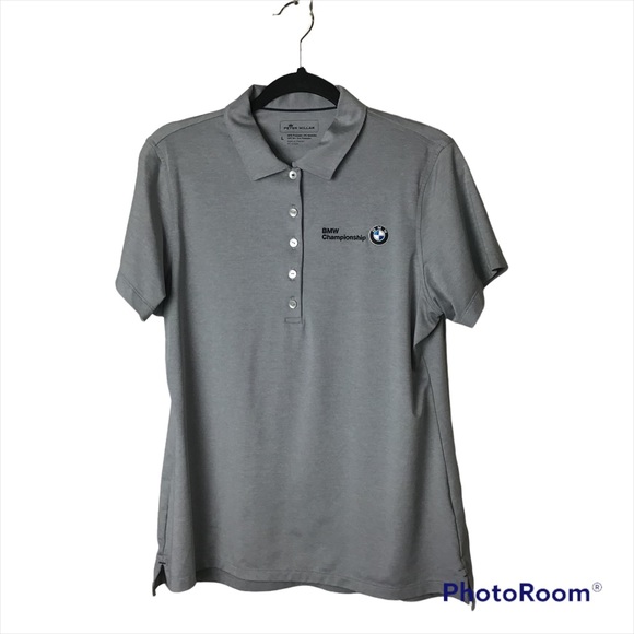 Peter Millar Tops - Peter Millar gray short sleeve golf polo shirt. Large